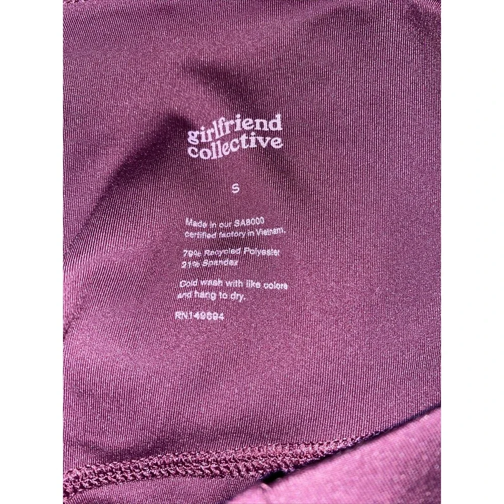 Girlfriend Collective Leggings Purple Plum High Rise Activewear 7/8 Length Small - Picture 8 of 8